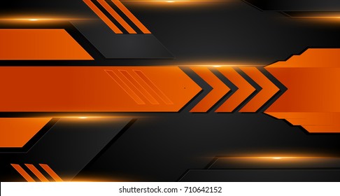 Orange   black geometric abstract corporate background  Vector 