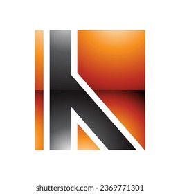 Orange and Black Glossy Letter H Icon with Straight Lines on a White Background