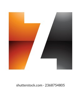 Orange and Black Glossy Rectangle Shaped Letter Z Icon on a White Background
