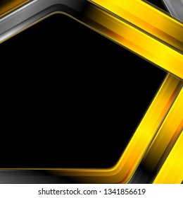 Laranja e preto brilhante listras abstrato fundo de tecnologia. Design vetorial