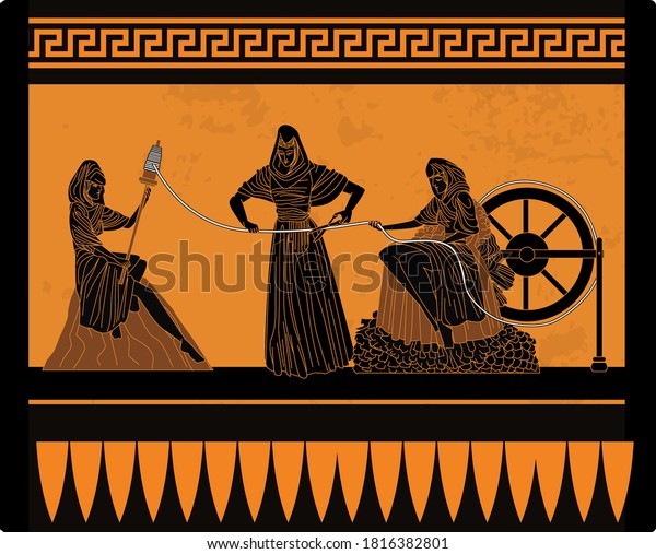 orange and black
greek mythology three
Moirai