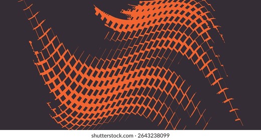 Fundo urbano grunge laranja e preto com textura áspera seca e padrão de meio-tons. Banner retro de vetor punk desenhado à mão. Sobrepor selos de textura com vintage grunge moderno