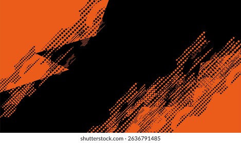 Orange and black halftone grunge background - excellent for creative presentations