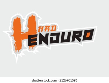 orange and black hard enduro logo on a gray background