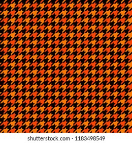 
Orange and Black Houndstooth Tartan Seamless Vector Pattern Tile. Halloween Background. High Fashion Textile Print. Dog tooth Check Fabric Texture. Pattern Tile Swatch Included.