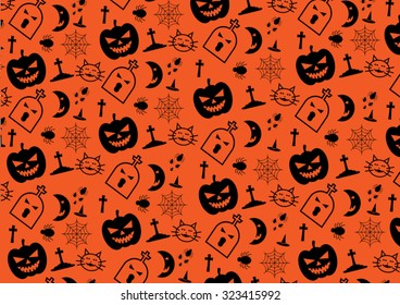 orange and black icon Halloween background texture