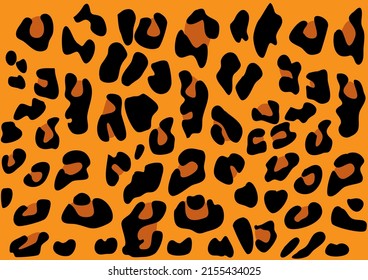 orange and black leopard skin pattern background, vector design