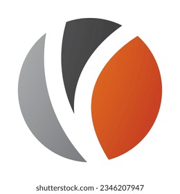 Orange and Black Letter O Icon with a V Shape on a White Background