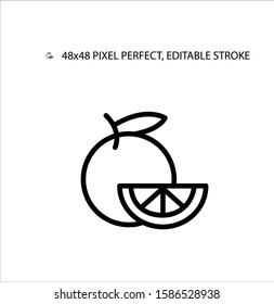 Orange black line simple icon. Icon for web sites and  mobile apps. Editable Stroke. 48x48 Pixel Perfect. 