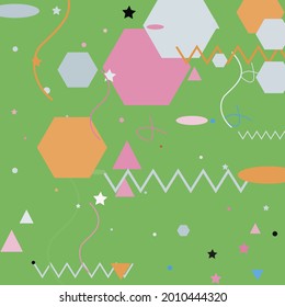Orange Black Lines Shadows Modern Simple Hipster Art. Silver Green Triangle Blue Vector Background. Pastel Pink Oval Modern Art Pattern. Chaos Polygon Calm Zigzag Grey Geometrical Modern Design.