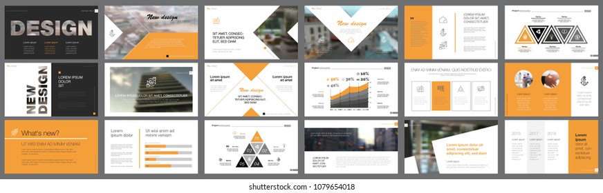 Orange and black logistics or management concept infographic set. Business design elements for presentation slide templates. Can be used for annual report, advertising, flyer layout and banner design.