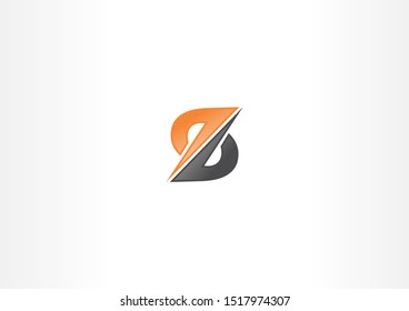 Orange with black logo design concept with alphabet shape