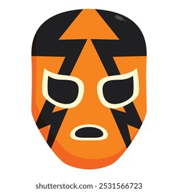 Orange and black luchador mask representing the vibrant and exciting world of mexican wrestling