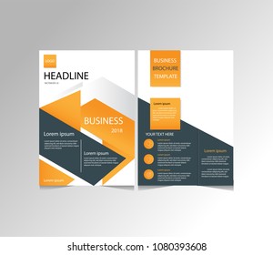 Orange and black modern business flyer , brochure , magazine size template A4