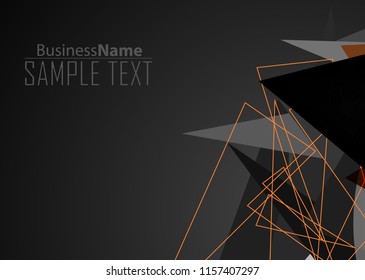 Orange black Modern poster. Orange black background with banner design. Black background trendy illustration. Web design template. Bright orange summer vintage background. Trendy texture summer design