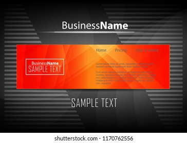 Orange black Modern poster. Orange black background with banner design. Black background trendy illustration. Web design template. Bright orange summer vintage background. Trendy texture summer design