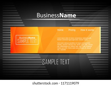 Orange black Modern poster. Orange black background with banner design. Black background trendy illustration. Web design template. Bright orange summer vintage background. Trendy texture summer design
