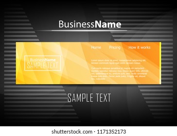 Orange black Modern poster. Orange black background with banner design. Black background trendy illustration. Web design template. Bright orange summer vintage background. Trendy texture summer design