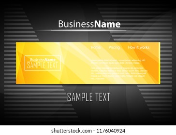 Orange black Modern poster. Orange black background with banner design. Black background trendy illustration. Web design template. Bright orange summer vintage background. Trendy texture summer design