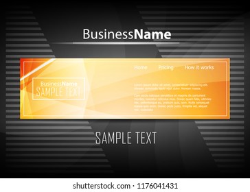 Orange black Modern poster. Orange black background with banner design. Black background trendy illustration. Web design template. Bright orange summer vintage background. Trendy texture summer design