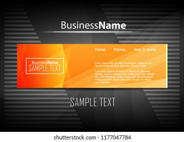 Orange black Modern poster. Orange black background with banner design. Black background trendy illustration. Web design template. Bright orange summer vintage background. Trendy texture summer design