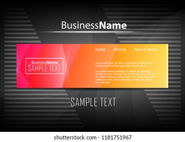 Orange black Modern poster. Orange black background with banner design. Black background trendy illustration. Web design template. Bright orange summer vintage background. Trendy texture summer design