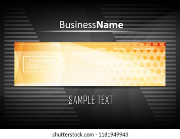 Orange black Modern poster. Orange black background with banner design. Black background trendy illustration. Web design template. Bright orange summer vintage background. Trendy texture summer design