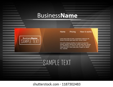 Orange black Modern poster. Orange black background with banner design. Black background trendy illustration. Web design template. Bright orange summer vintage background. Trendy texture summer design
