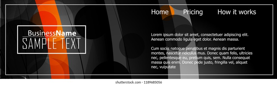 Orange black Modern poster. Orange black background with banner design. Black background trendy illustration. Web design template. Bright orange summer vintage background. Trendy texture summer design