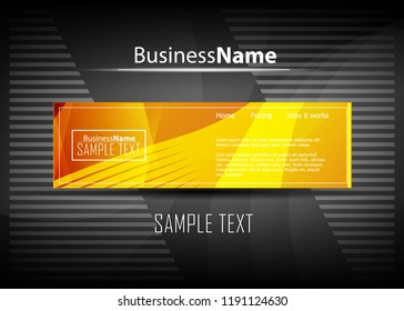 Orange black Modern poster. Orange black background with banner design. Black background trendy illustration. Web design template. Bright orange summer vintage background. Trendy texture summer design