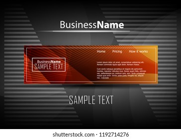 Orange black Modern poster. Orange black background with banner design. Black background trendy illustration. Web design template. Bright orange summer vintage background. Trendy texture summer design