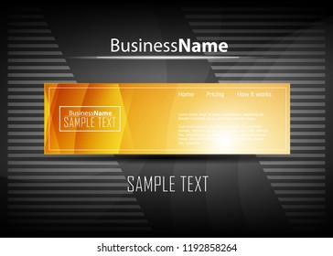 Orange black Modern poster. Orange black background with banner design. Black background trendy illustration. Web design template. Bright orange summer vintage background. Trendy texture summer design