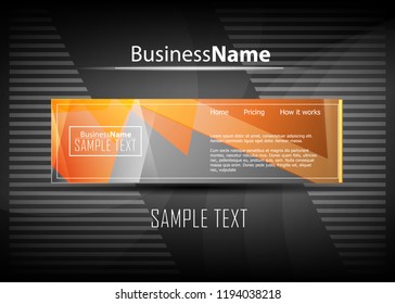 Orange black Modern poster. Orange black background with banner design. Black background trendy illustration. Web design template. Bright orange summer vintage background. Trendy texture summer design