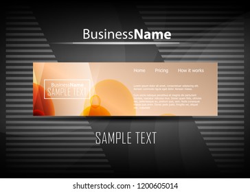 Orange black Modern poster. Orange black background with banner design. Black background trendy illustration. Web design template. Bright orange summer vintage background. Trendy texture summer design