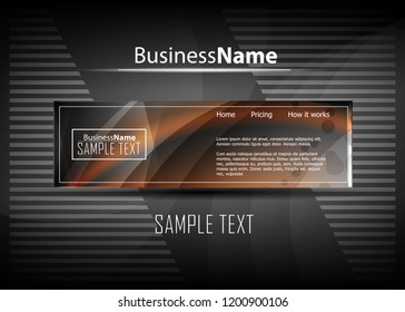 Orange black Modern poster. Orange black background with banner design. Black background trendy illustration. Web design template. Bright orange summer vintage background. Trendy texture summer design
