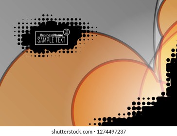 Orange black Modern poster. Orange black background with banner design. Black background trendy illustration. Web design template. Bright orange summer vintage background. Trendy texture summer design