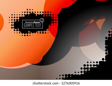 Orange black Modern poster. Orange black background with banner design. Black background trendy illustration. Web design template. Bright orange summer vintage background. Trendy texture summer design