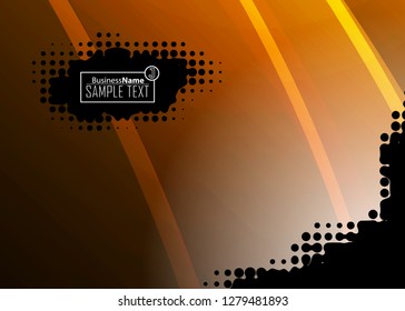 Orange black Modern poster. Orange black background with banner design. Black background trendy illustration. Web design template. Bright orange summer vintage background. Trendy texture summer design