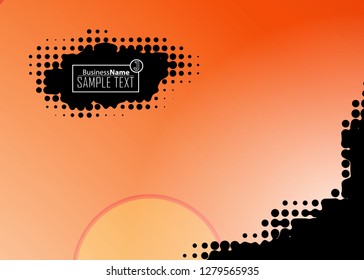 Orange black Modern poster. Orange black background with banner design. Black background trendy illustration. Web design template. Bright orange summer vintage background. Trendy texture summer design