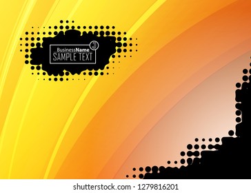 Orange black Modern poster. Orange black background with banner design. Black background trendy illustration. Web design template. Bright orange summer vintage background. Trendy texture summer design