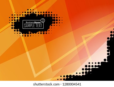 Orange black Modern poster. Orange black background with banner design. Black background trendy illustration. Web design template. Bright orange summer vintage background. Trendy texture summer design