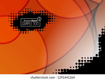Orange black Modern poster. Orange black background with banner design. Black background trendy illustration. Web design template. Bright orange summer vintage background. Trendy texture summer design