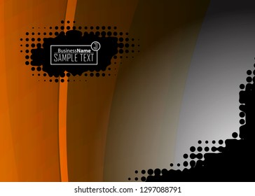 Orange black Modern poster. Orange black background with banner design. Black background trendy illustration. Web design template. Bright orange summer vintage background. Trendy texture summer design