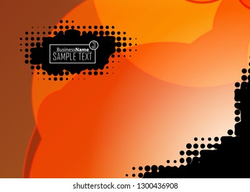 Orange black Modern poster. Orange black background with banner design. Black background trendy illustration. Web design template. Bright orange summer vintage background. Trendy texture summer design