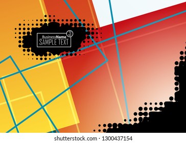 Orange black Modern poster. Orange black background with banner design. Black background trendy illustration. Web design template. Bright orange summer vintage background. Trendy texture summer design