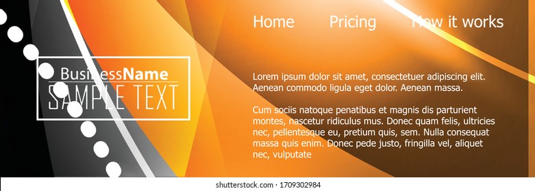 Orange schwarz Modernes Poster. orangefarbener schwarzer Hintergrund mit Bannerdesign. Schwarze Hintergrund, trendige Illustration. Webdesign-Vorlage. Hell orangefarbener sommerlicher Hintergrund. Trenddesign im Sommer