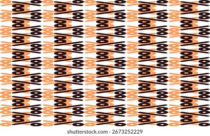 Textura de tela de tira de Vertical superpuesta naranja y negro, triángulo en zigzag con patrón de repetición de tira de Vertical de puntos, Imagen repleta, diseño para impresión de tela, rombo