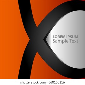 Orange, black paper background overlap dimension vector illustration message board for text and message design modern website