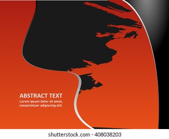 Orange, black paper background overlap dimension vector illustration message board for text and message design modern website

