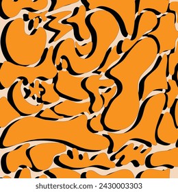 Orange and black pattern free form